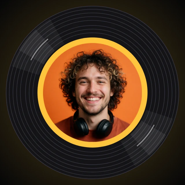 Vinyl record profile picture template