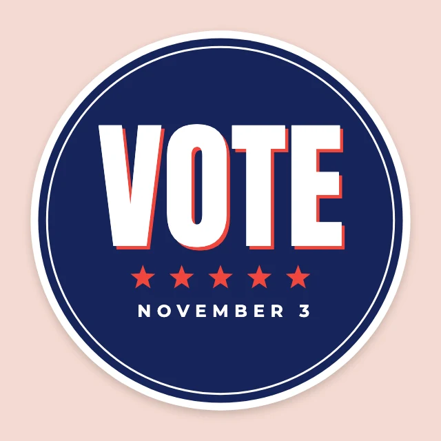 Vote stars round sticker template