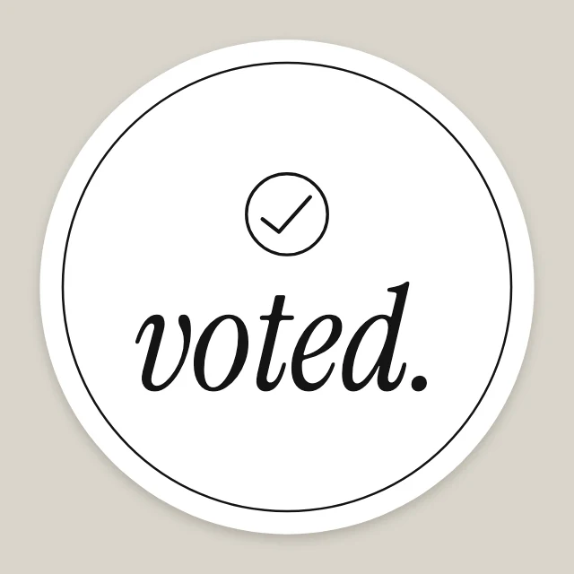 Minimal voted sticker template