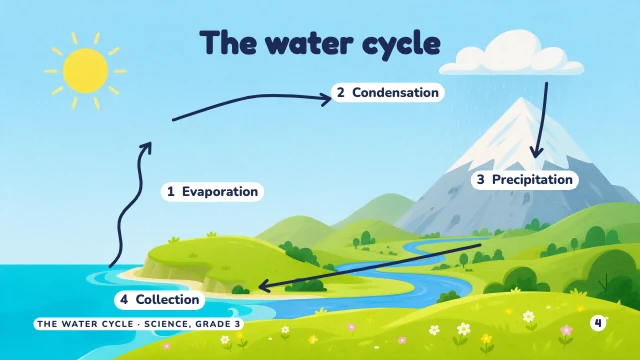 Water cycle lesson presentation template, page 4 of 8