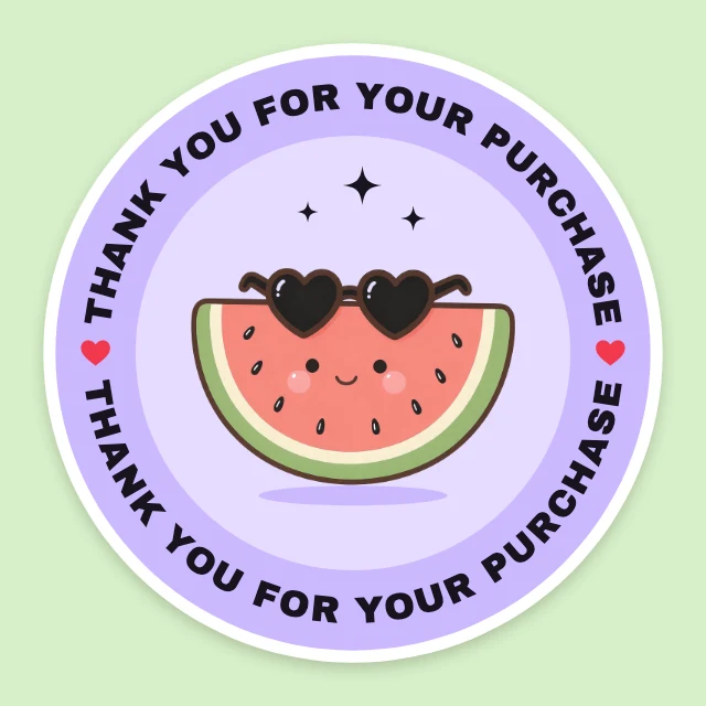 Watermelon thank-you sticker template
