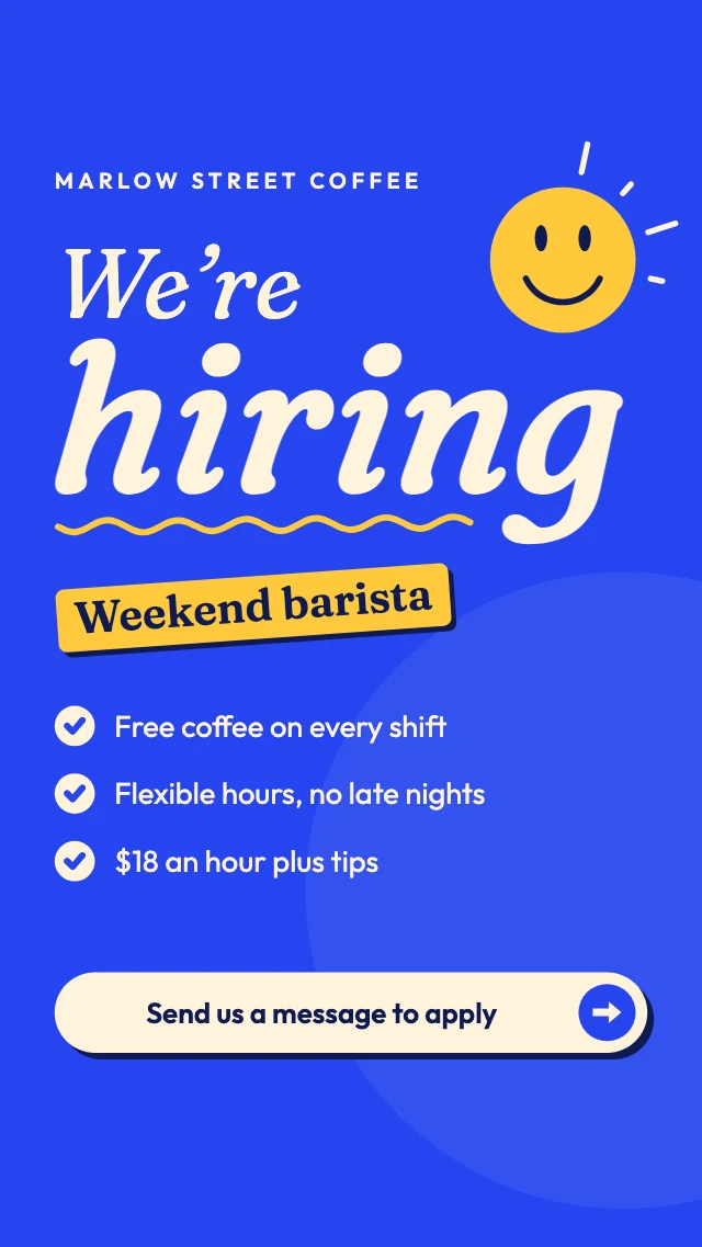 We’re hiring story template