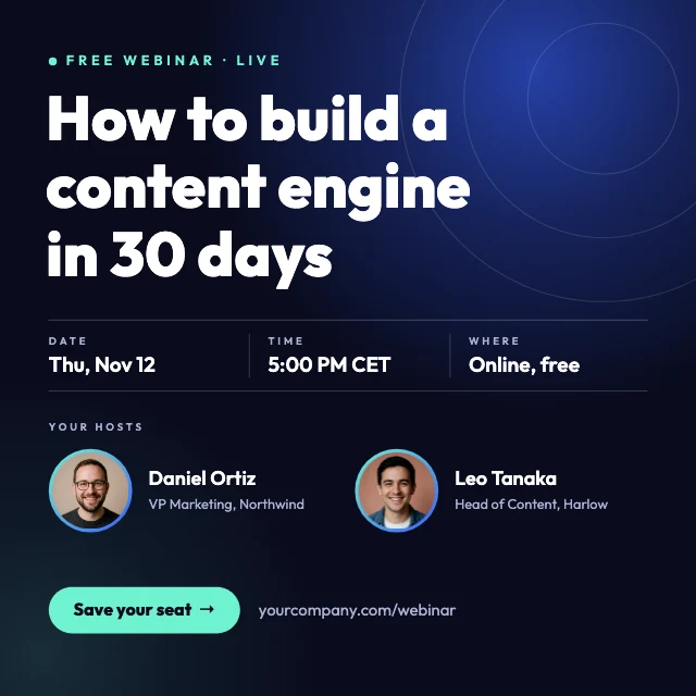 Webinar invitation LinkedIn post template