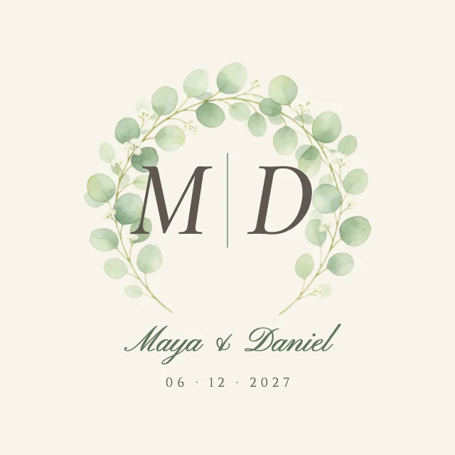 Wedding monogram logo template