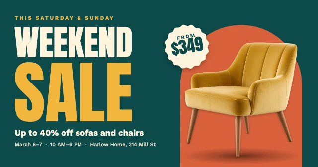 Weekend sale Facebook post template
