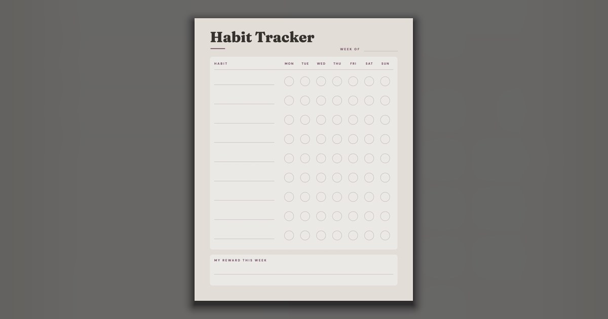 Weekly habit tracker: Free Editable Template | BudgetPixel