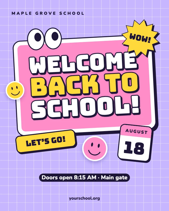 Welcome back to school post template