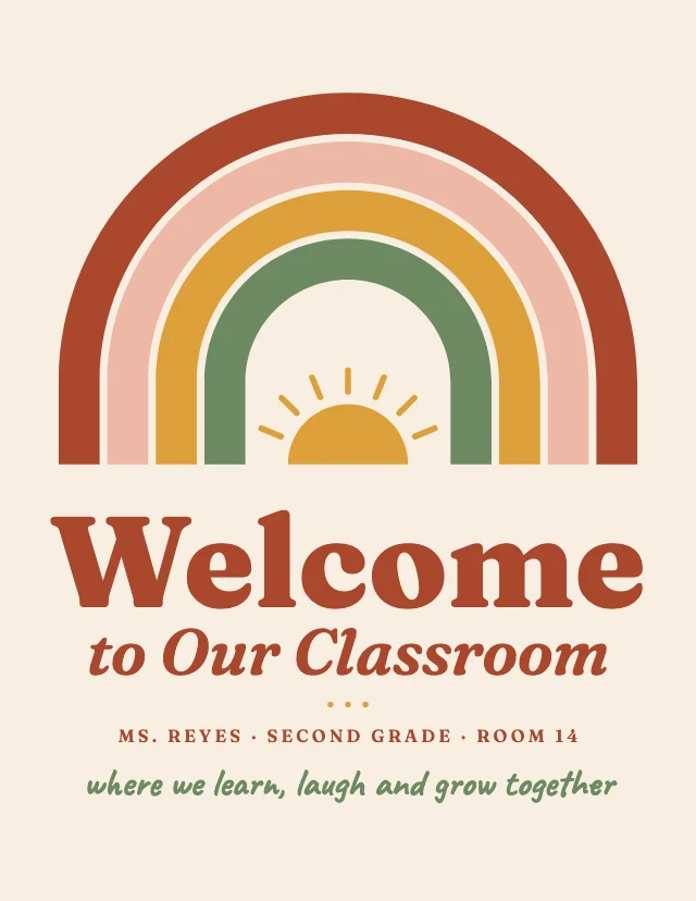 Welcome to our classroom sign template