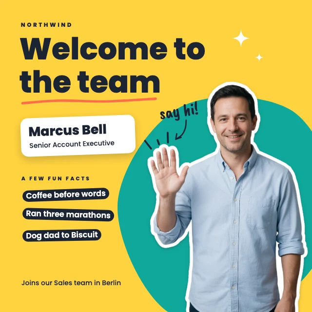 Welcome to the team post template