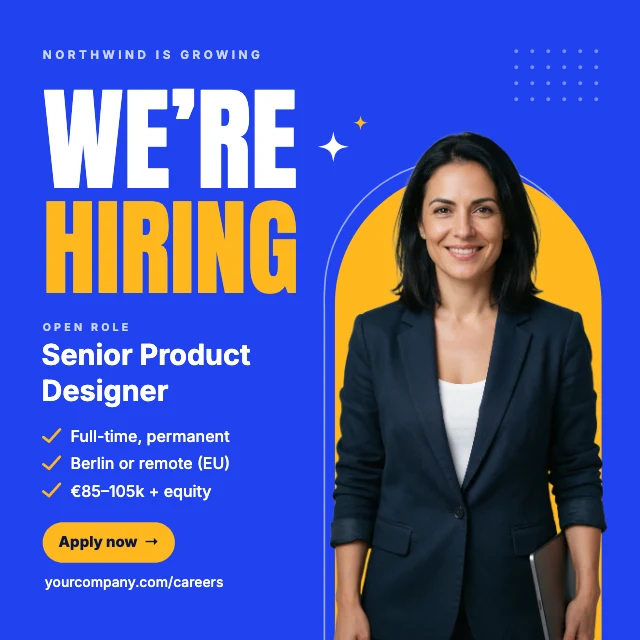 Hiring post for LinkedIn template