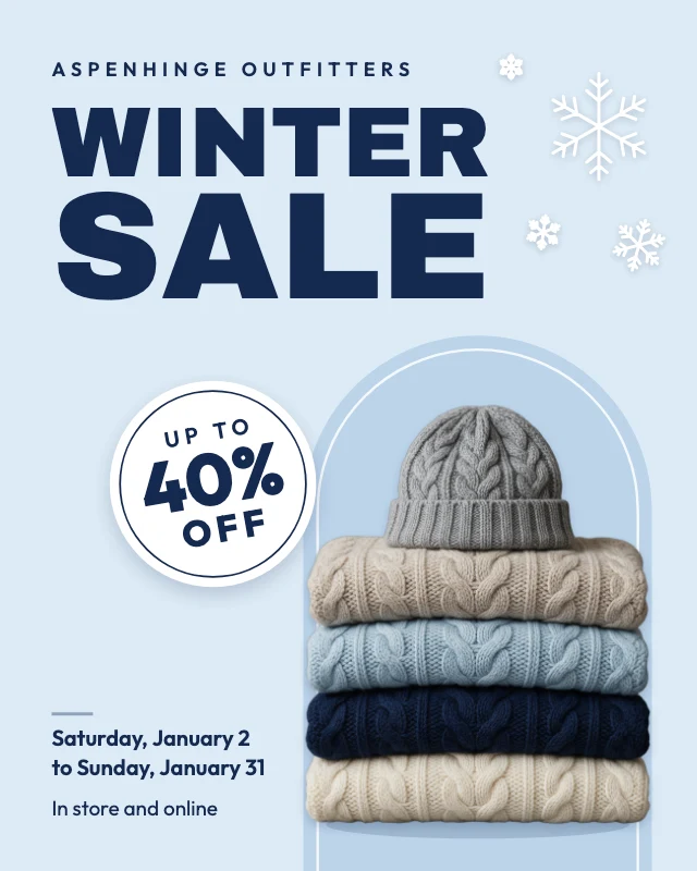 Winter sale post template