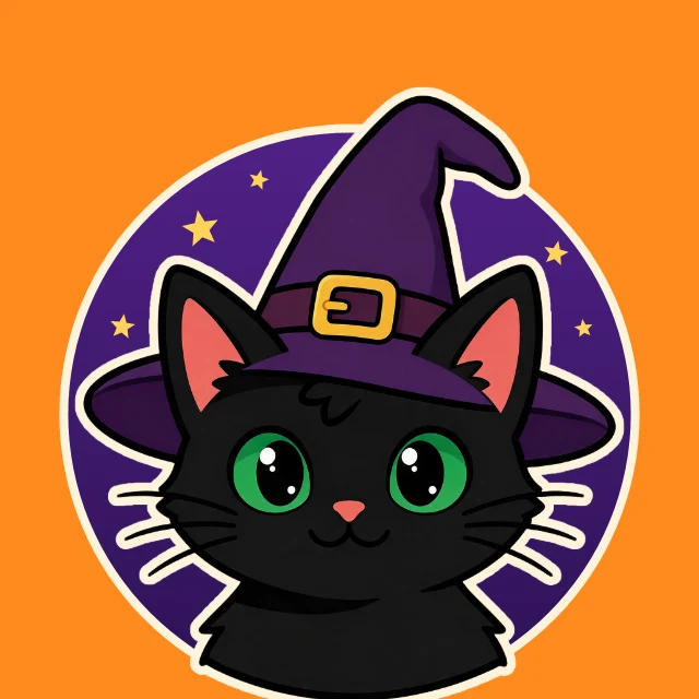 Witch cat profile picture template