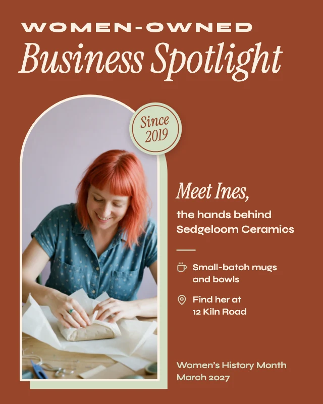 Women-owned business spotlight post template