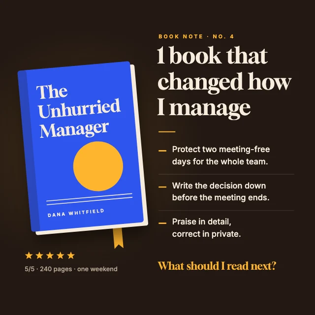 Book recommendation LinkedIn post template