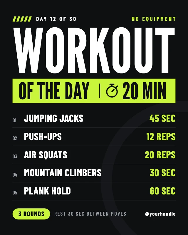 Workout of the day post template