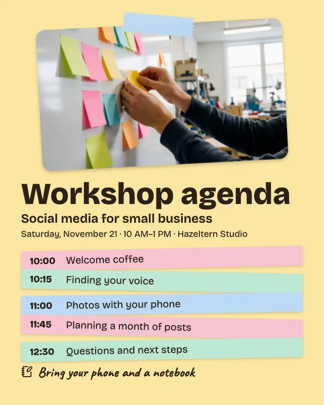 Workshop agenda template