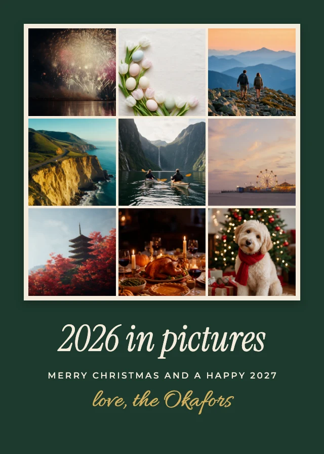 Year in photos Christmas card template