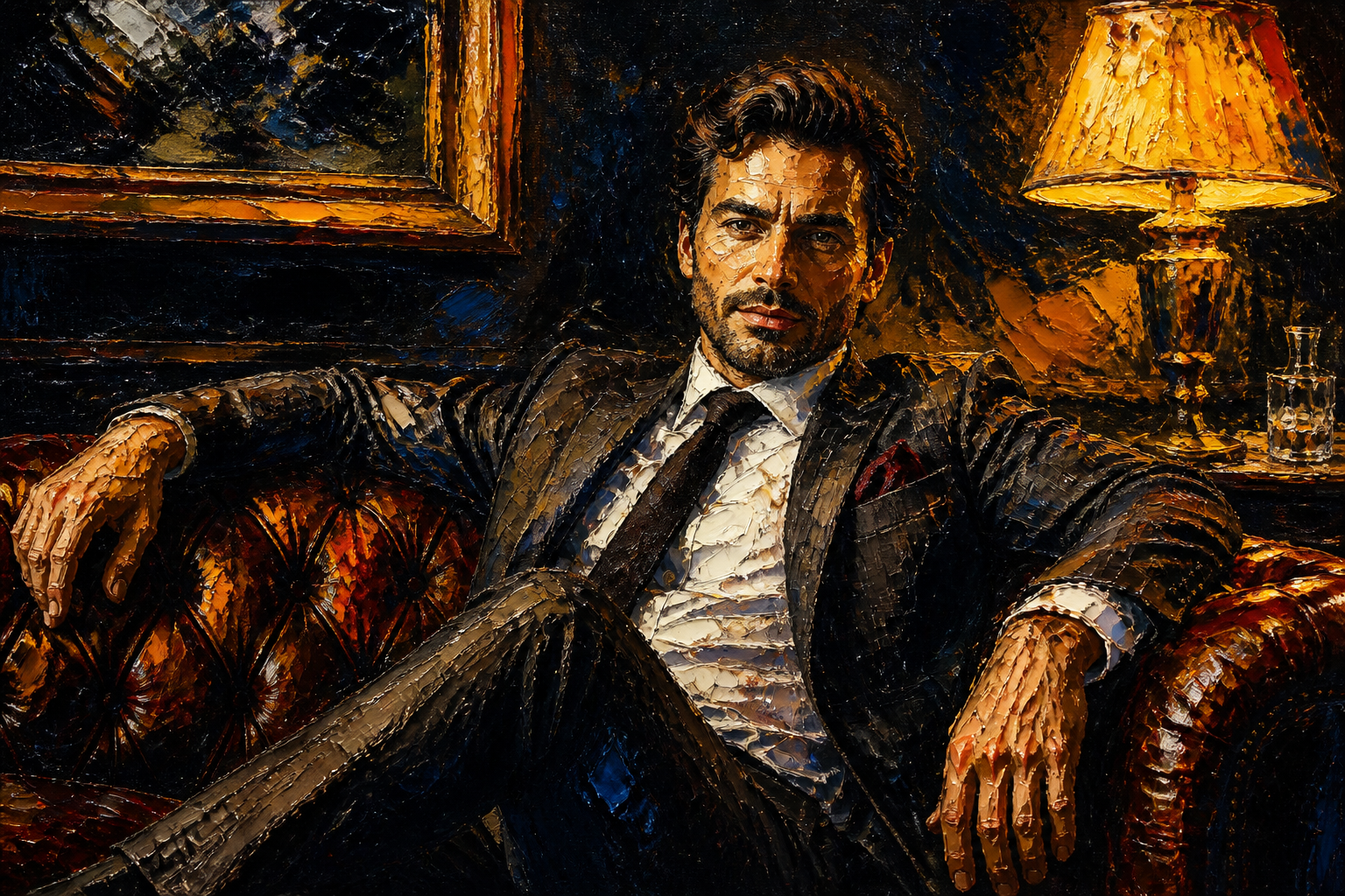 Abstract oil portrait (after)