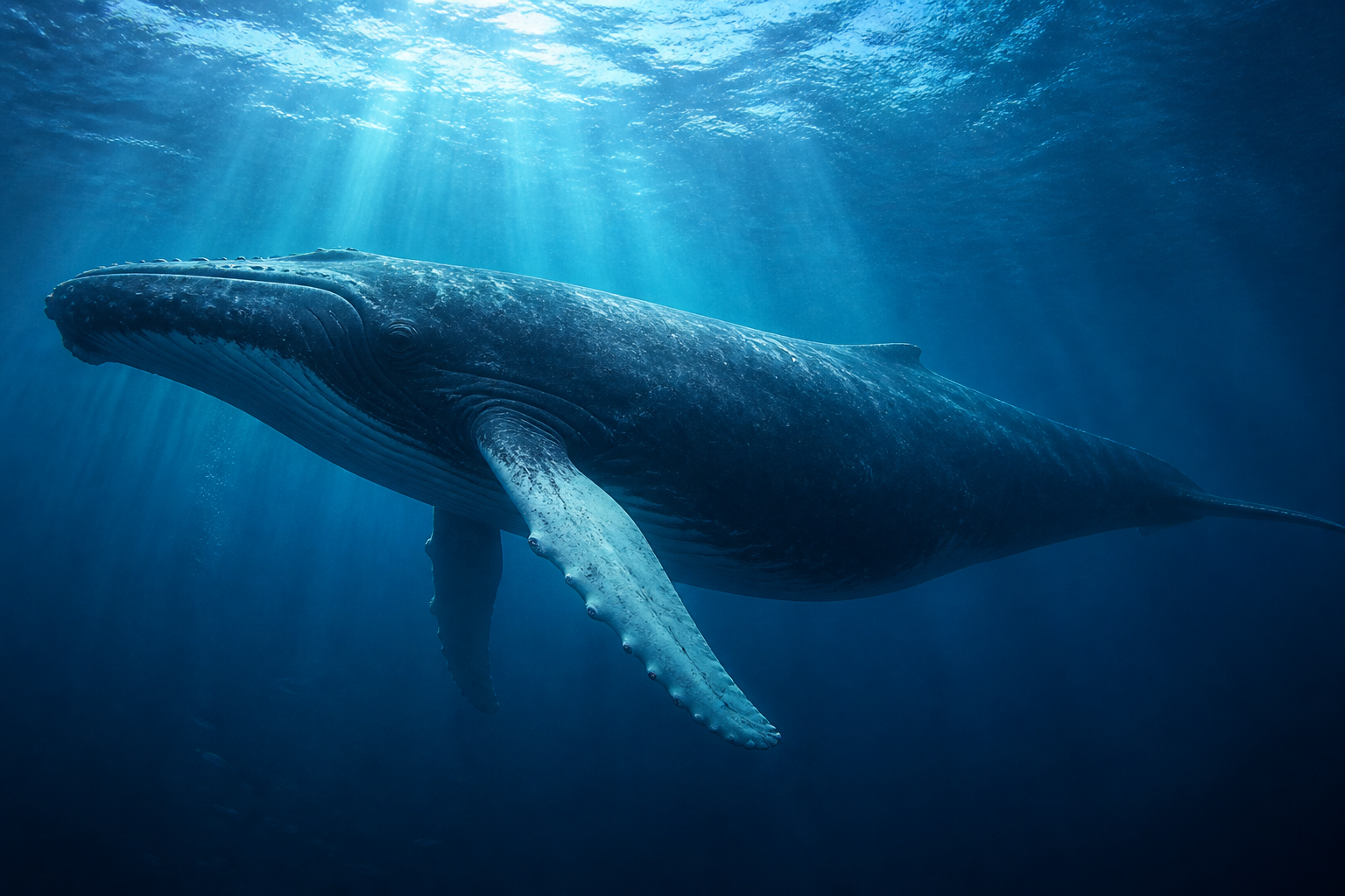 Humpback whale underwater