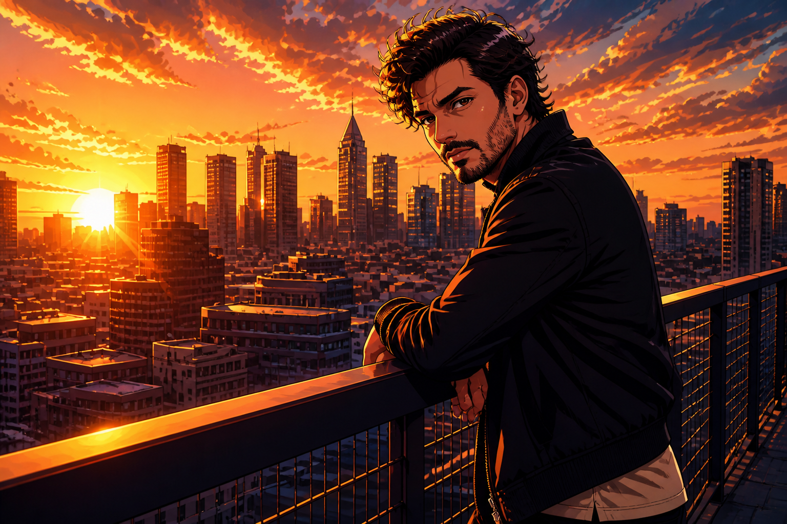 Sunset rooftop hero (after)