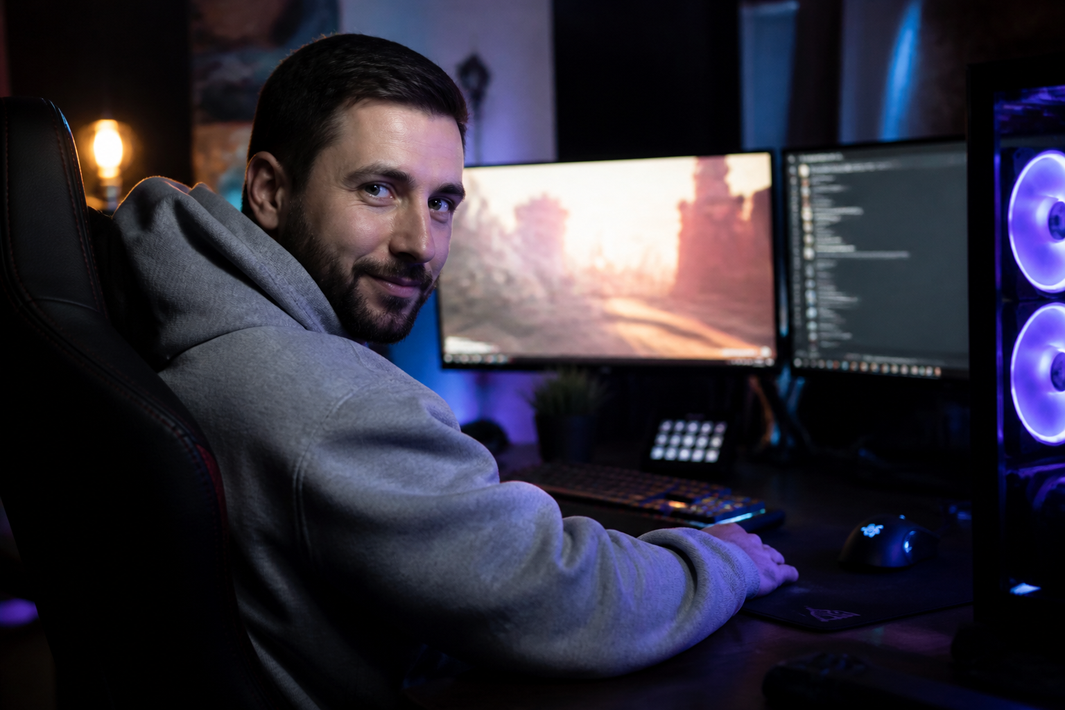 Pixel anime gamer (before)