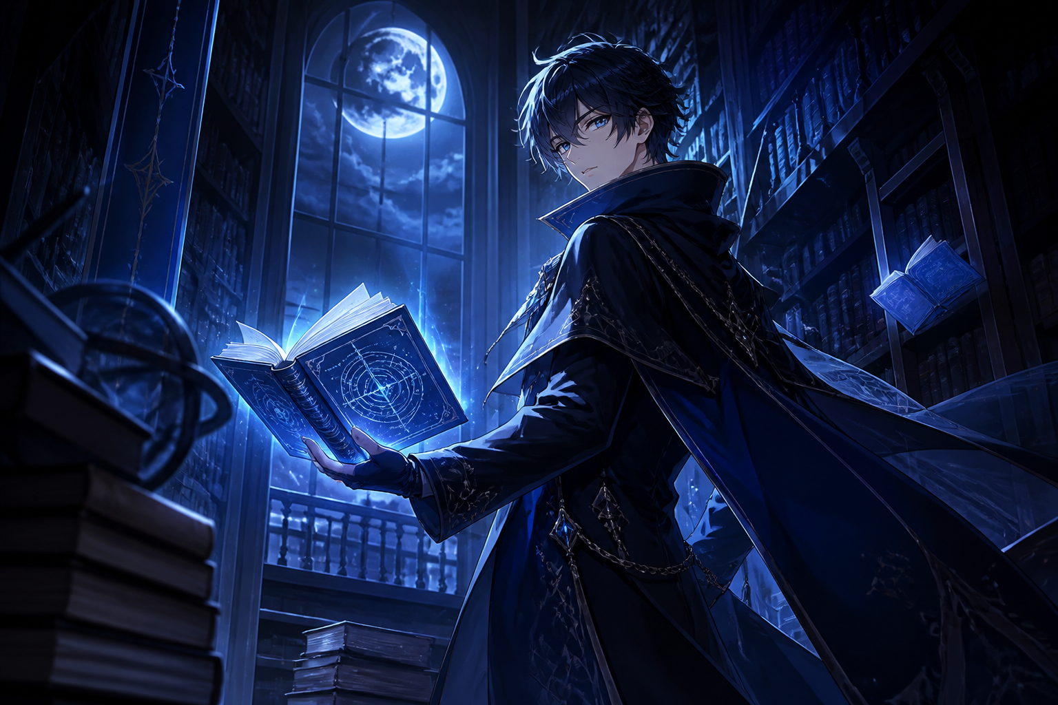 Moonlit anime mage