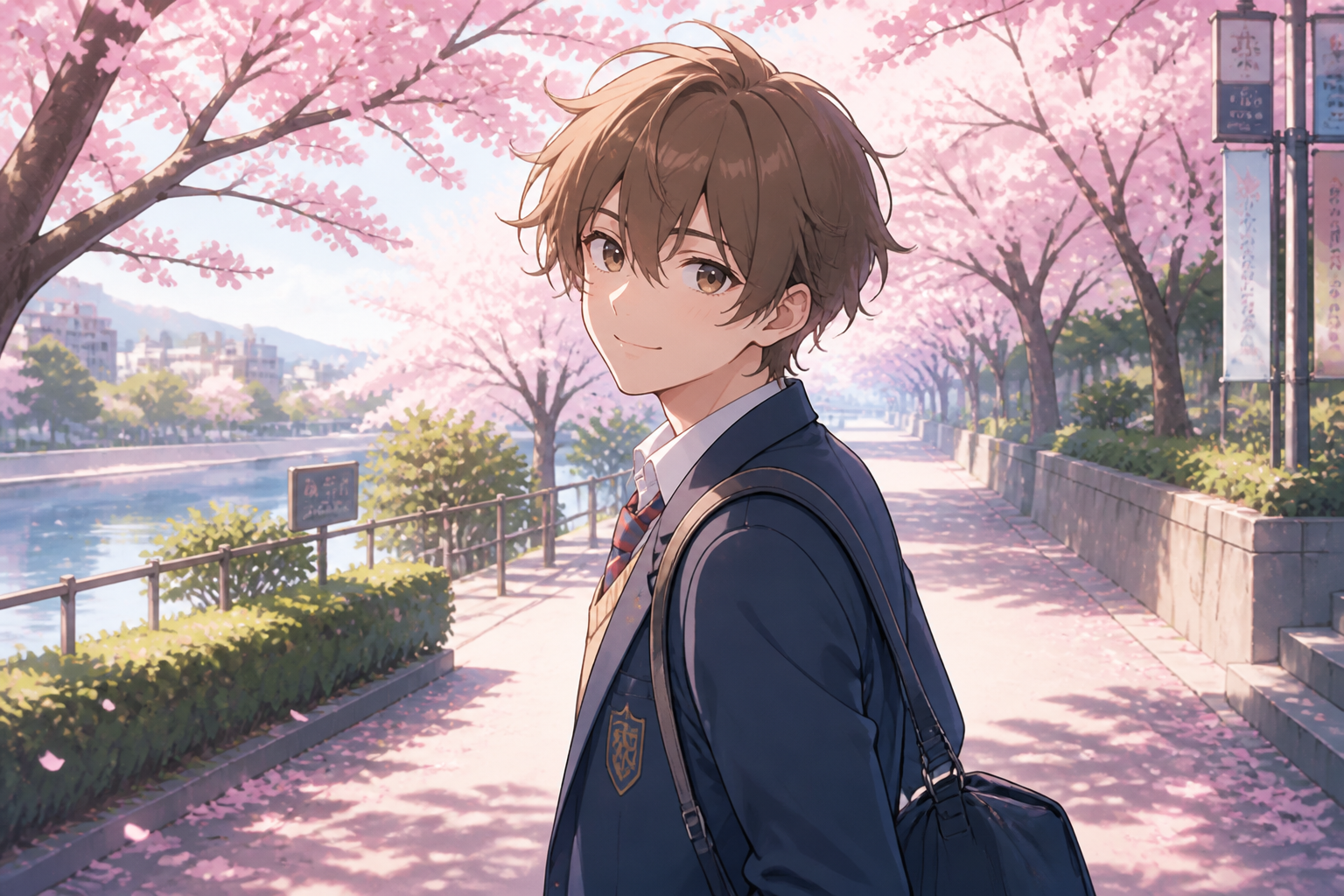 School character in spring
