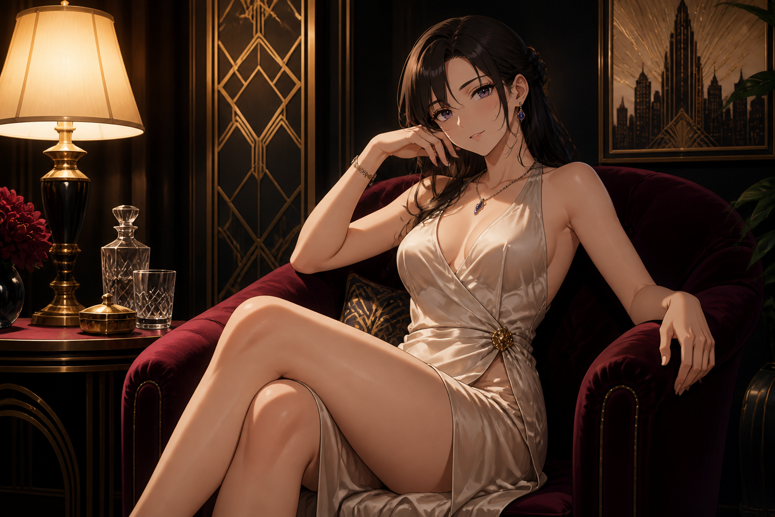 Art deco lounge portrait