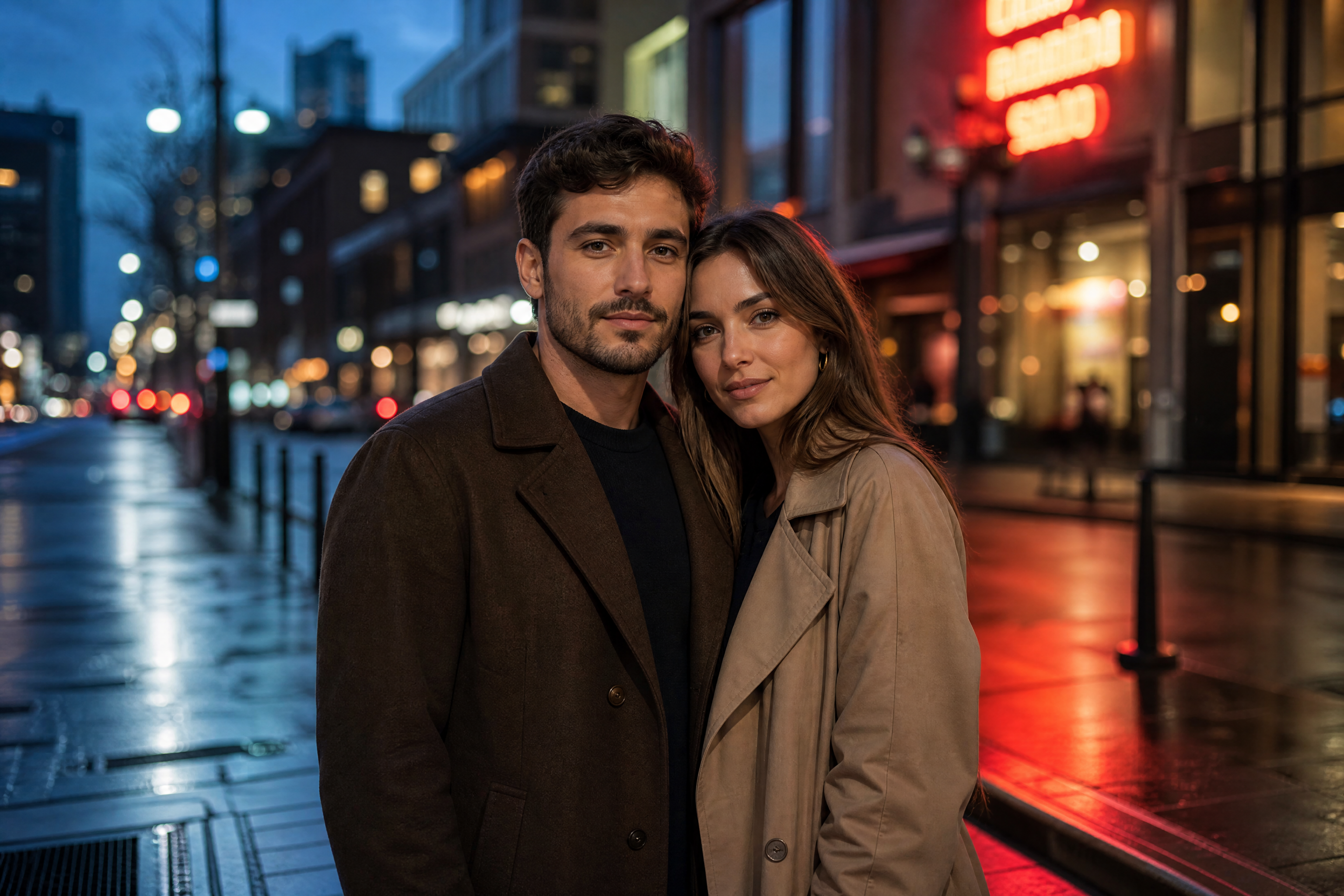 Modern anime city couple (before)