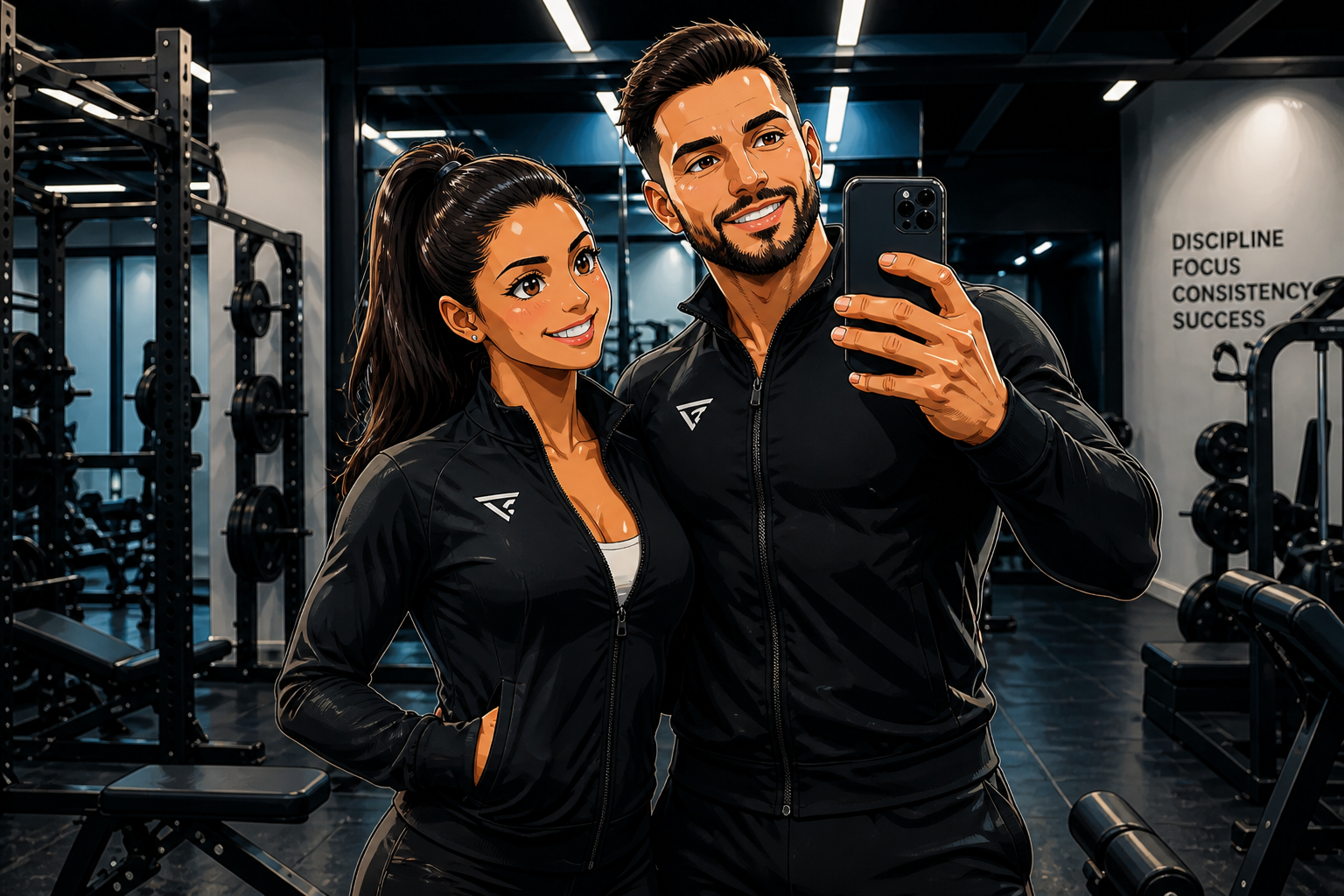 Anime gym selfie (after)