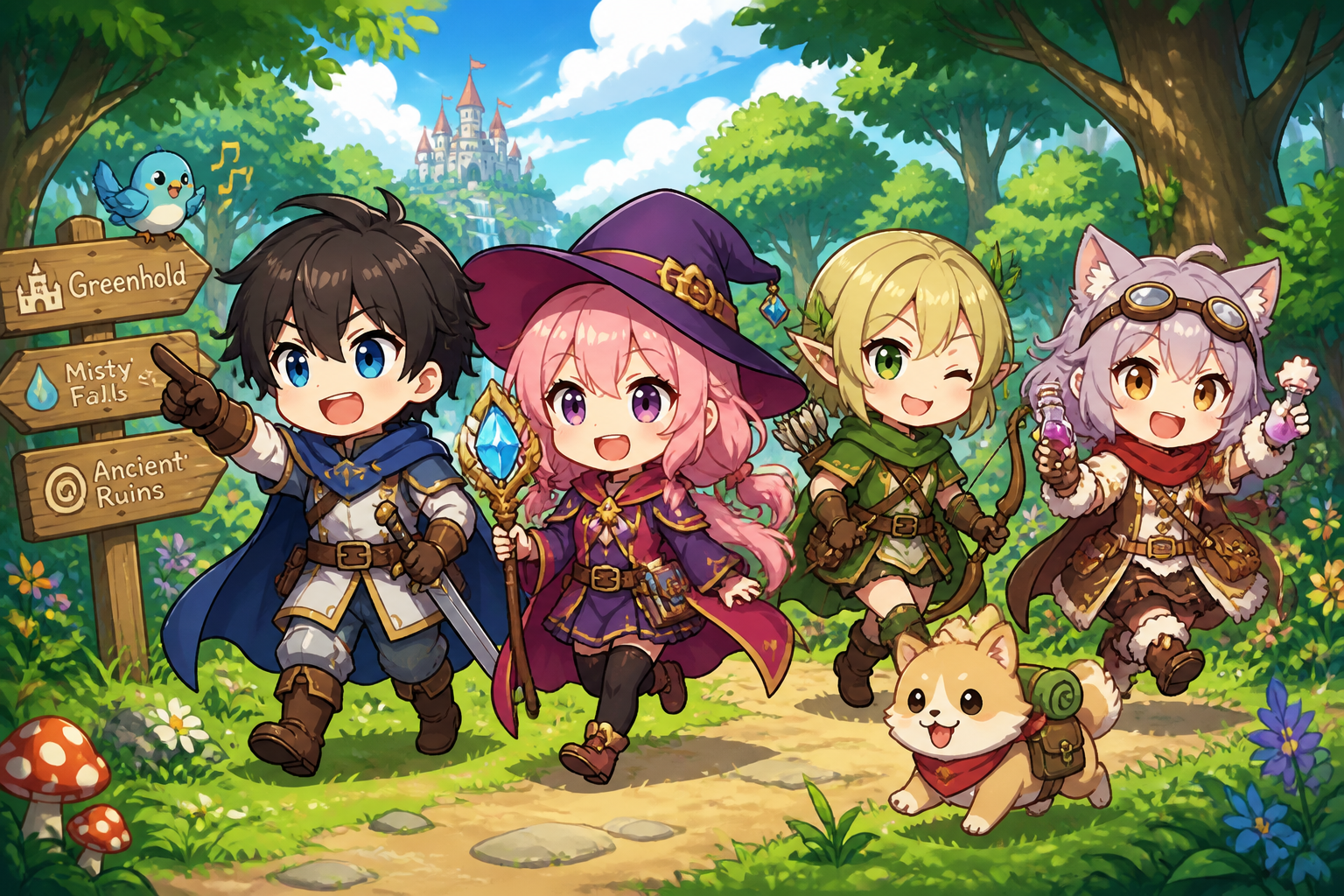 Chibi adventure party