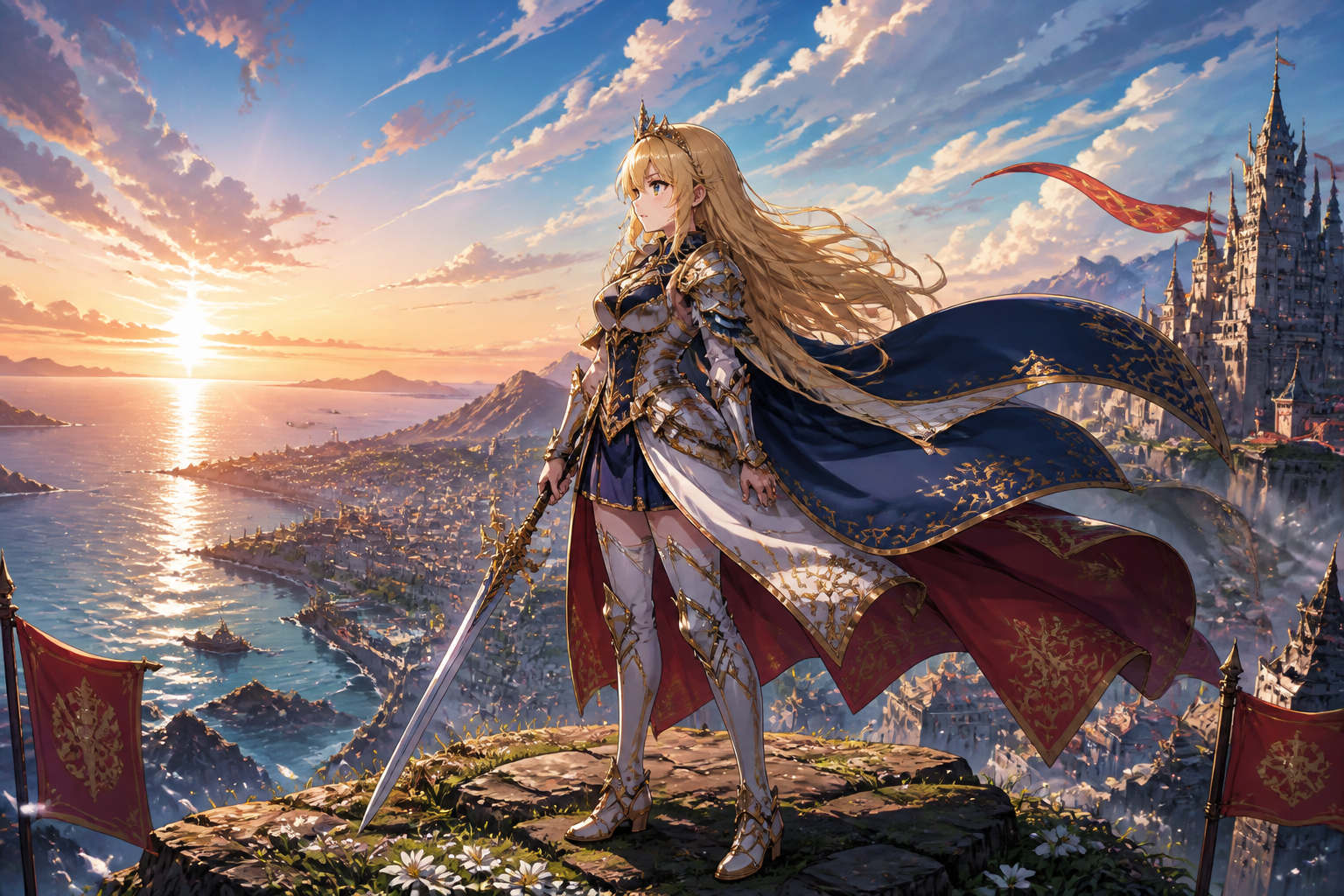 Warrior princess at sunrise