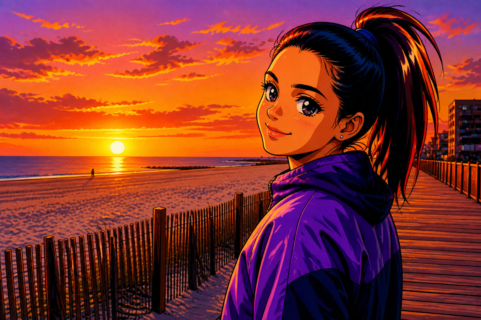90s anime sunset (after)
