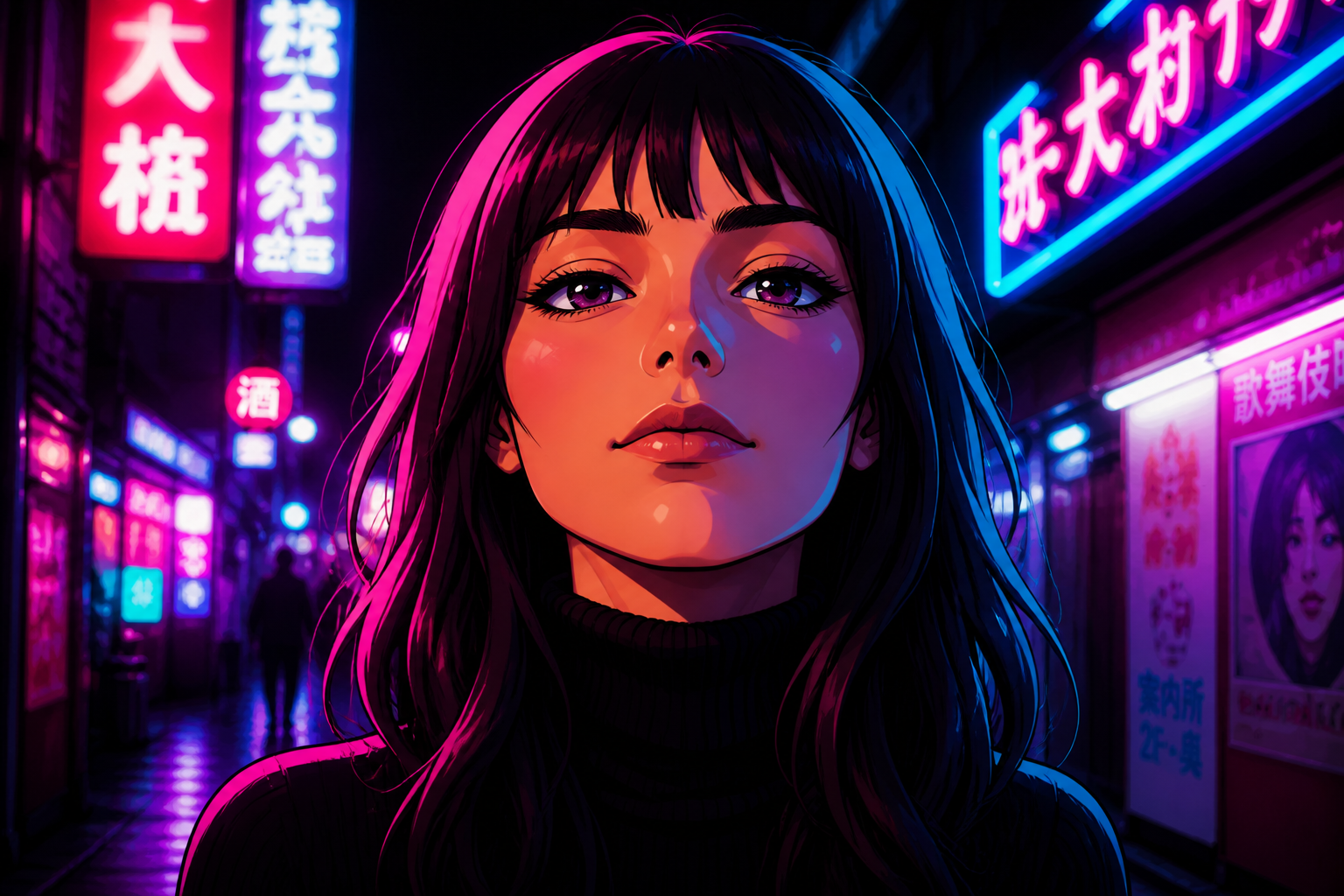 Cyberpunk anime look (after)