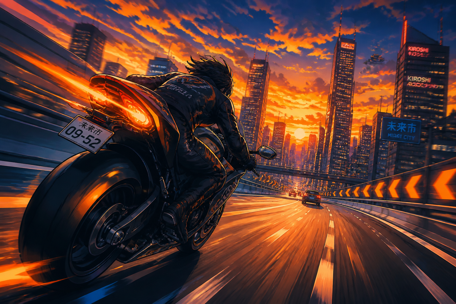 Futuristic highway racer
