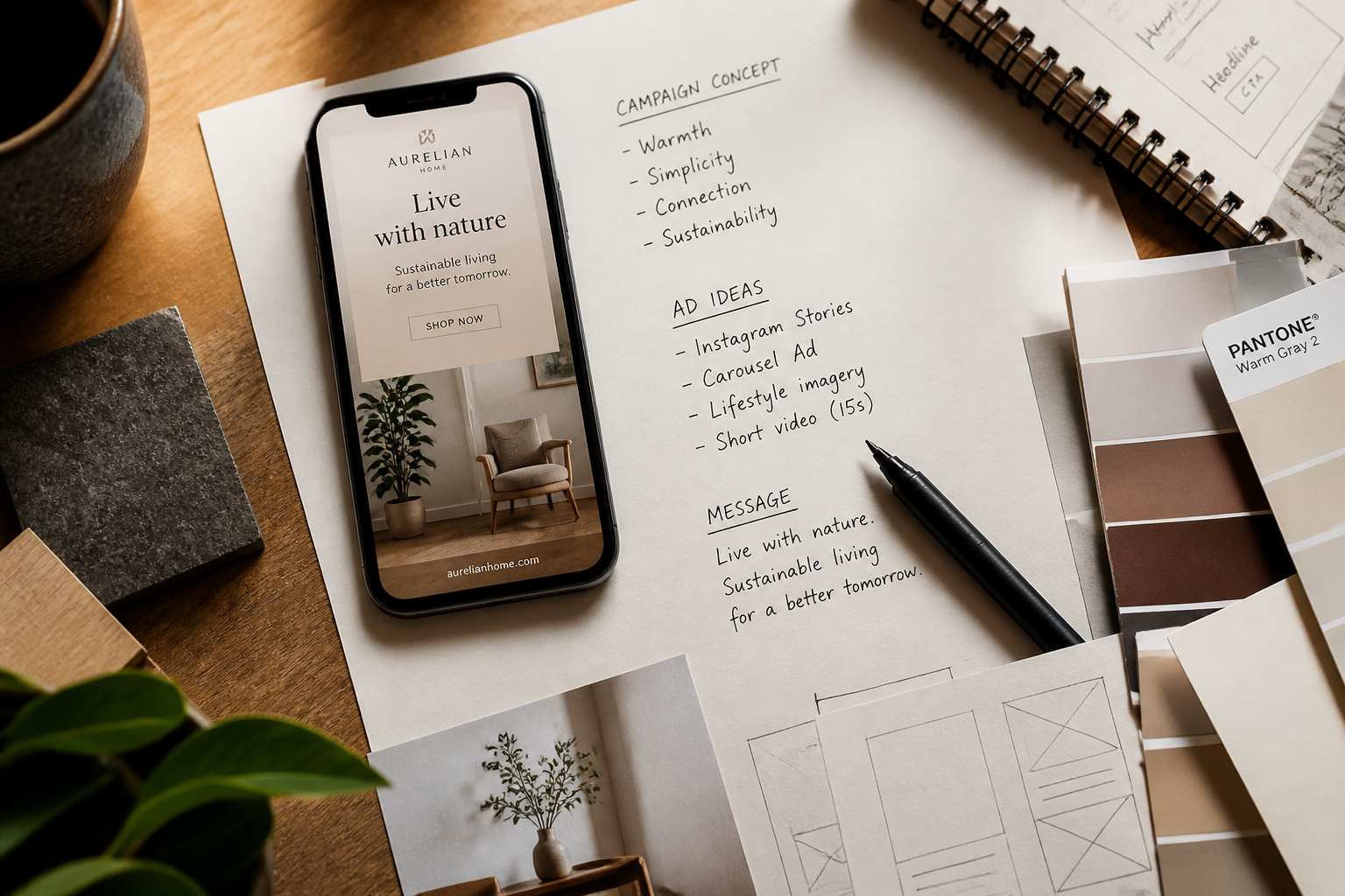 Describe the ad style