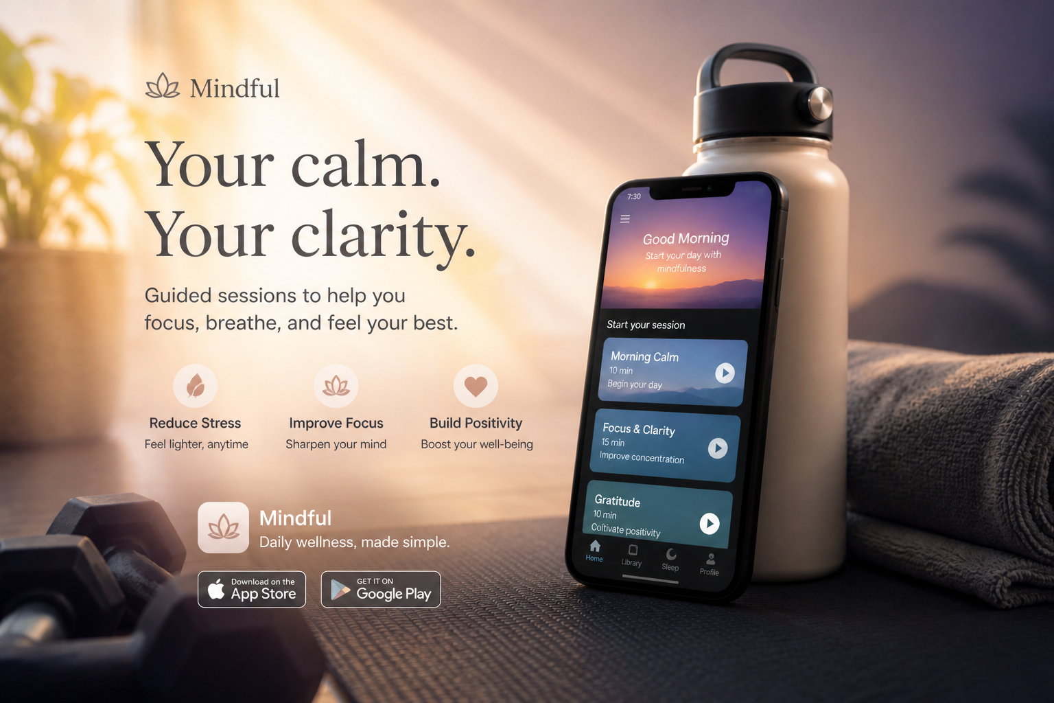 Wellness app promo image (after)