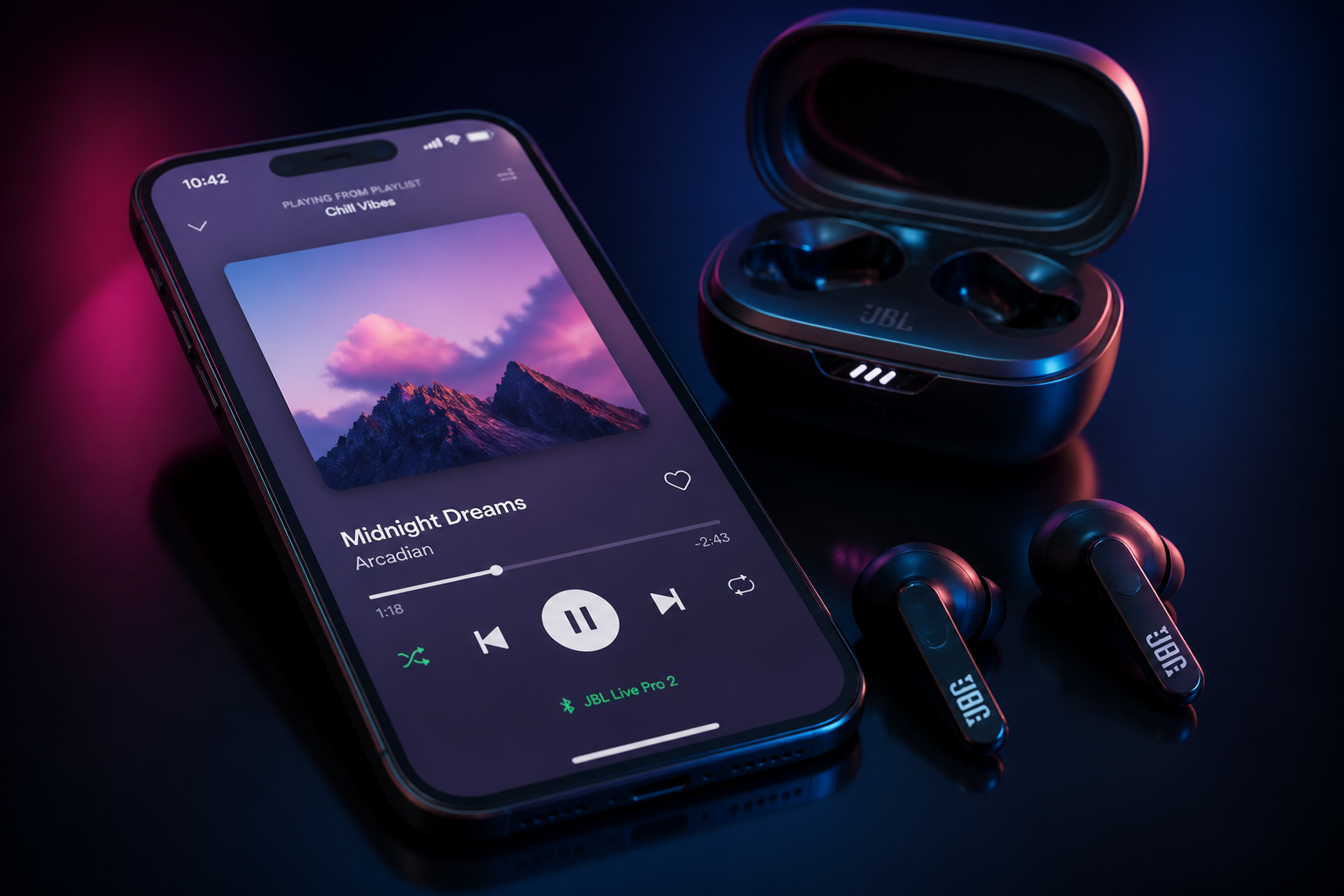 Neon music app ad (before)