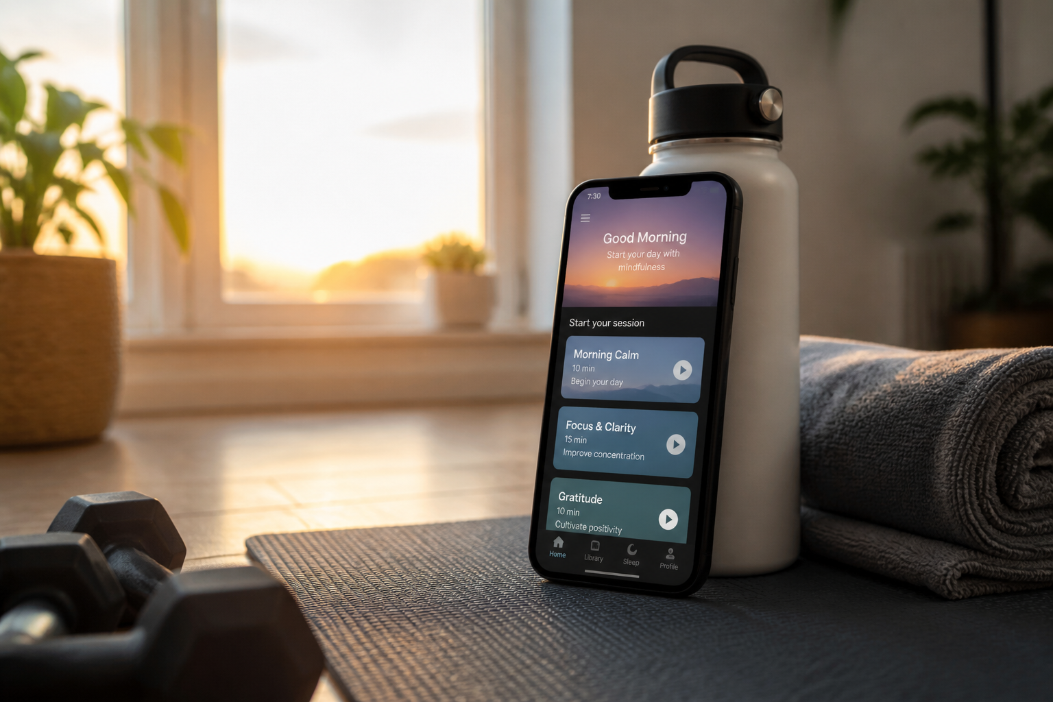 Wellness app promo image (before)
