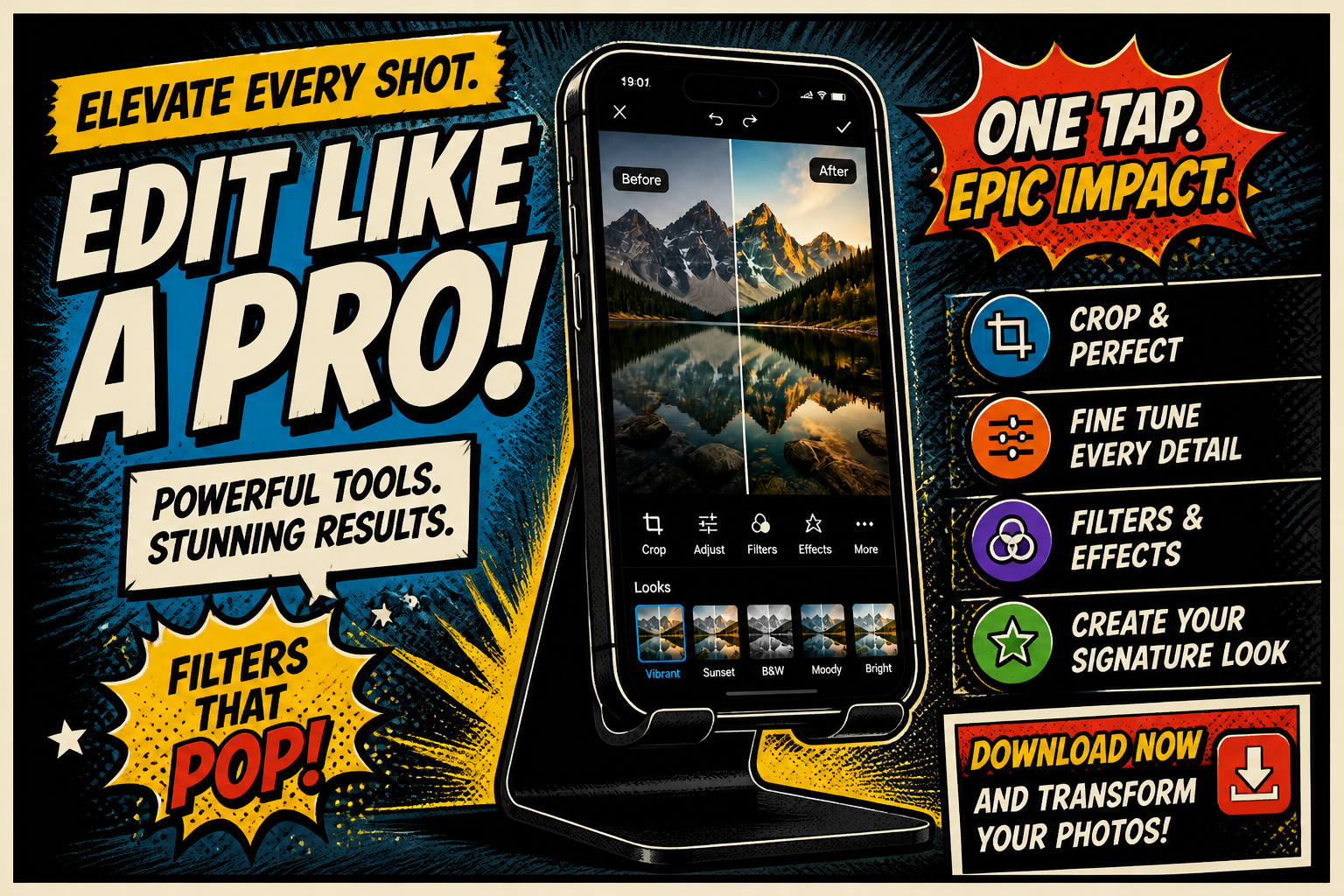 Comic poster ad style (after)