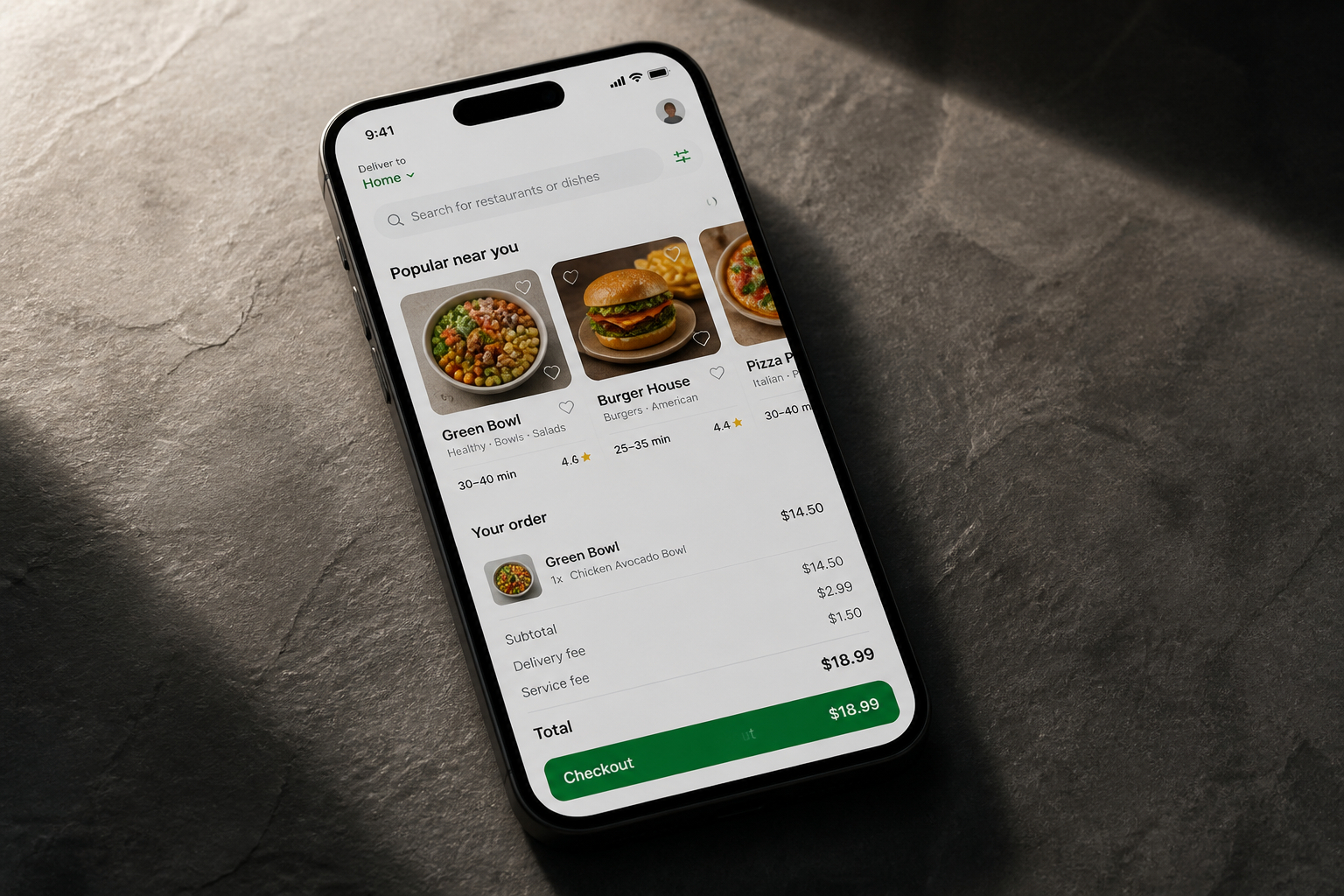 Food delivery promo ad (before)