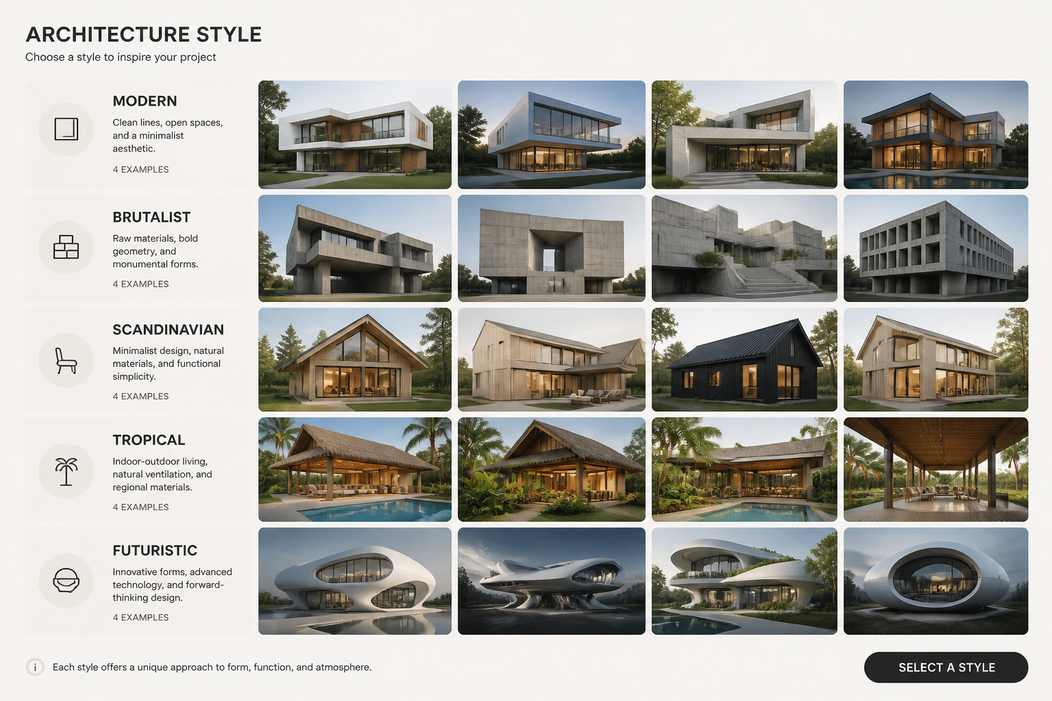 Pick a design style