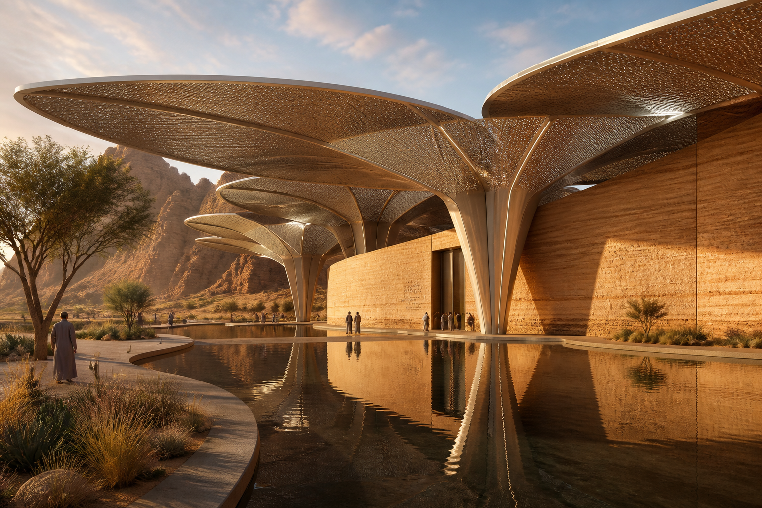Futuristic desert cultural center