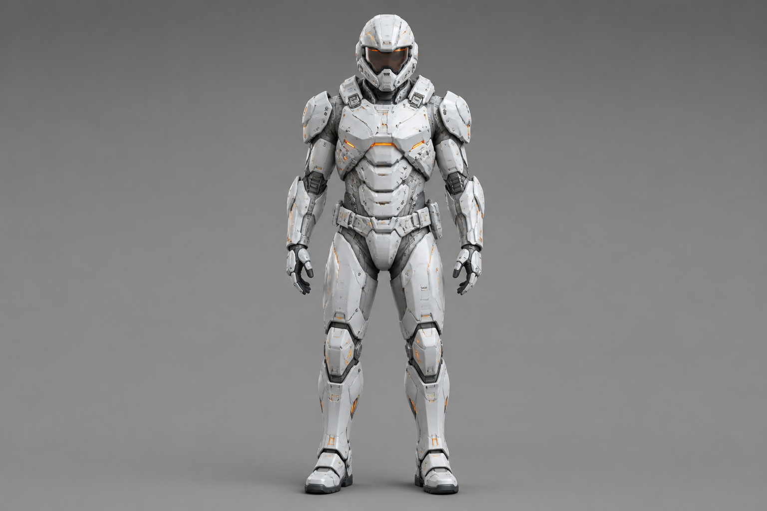 White sci-fi exosuit armor