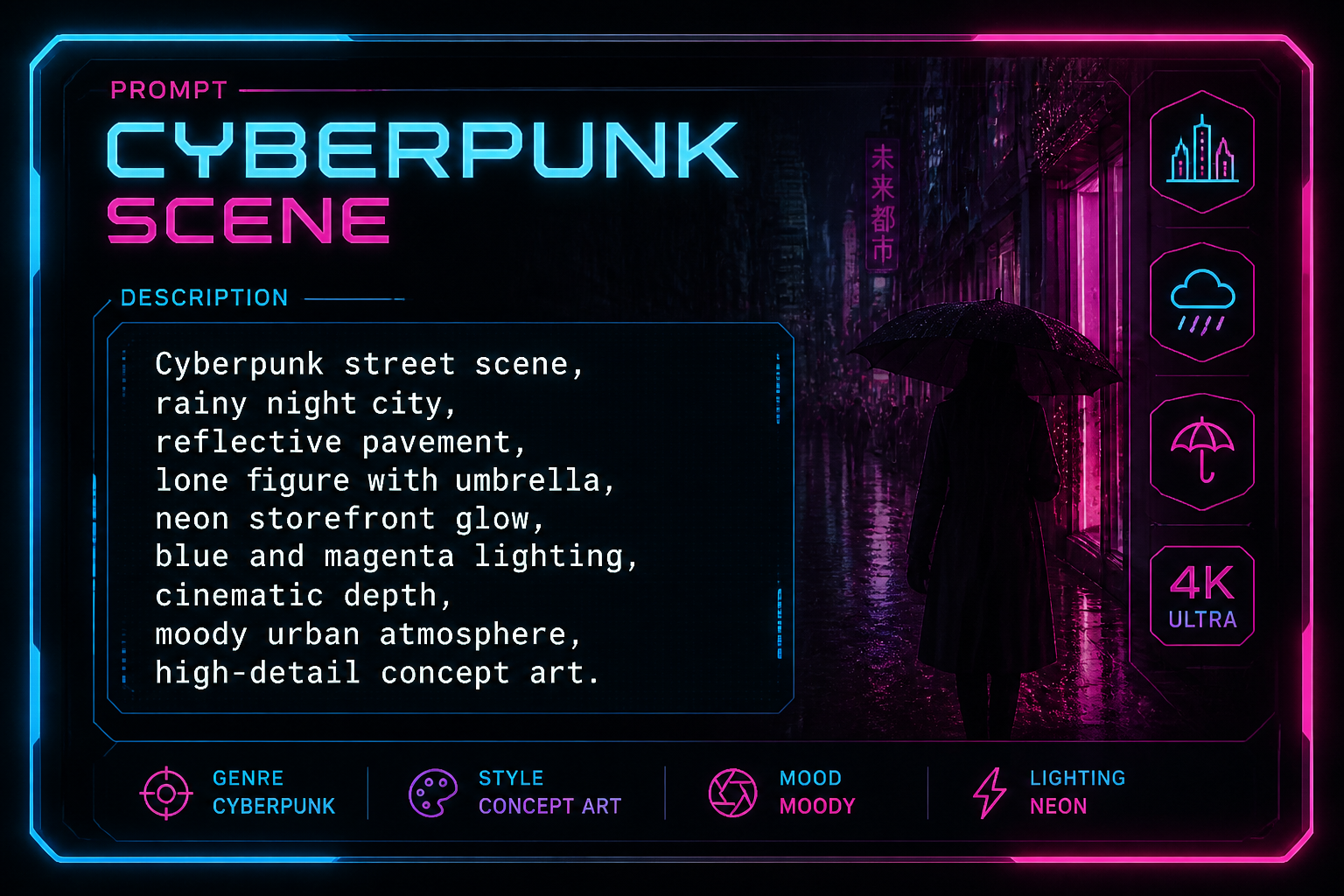 Cyberpunk street prompt (after)