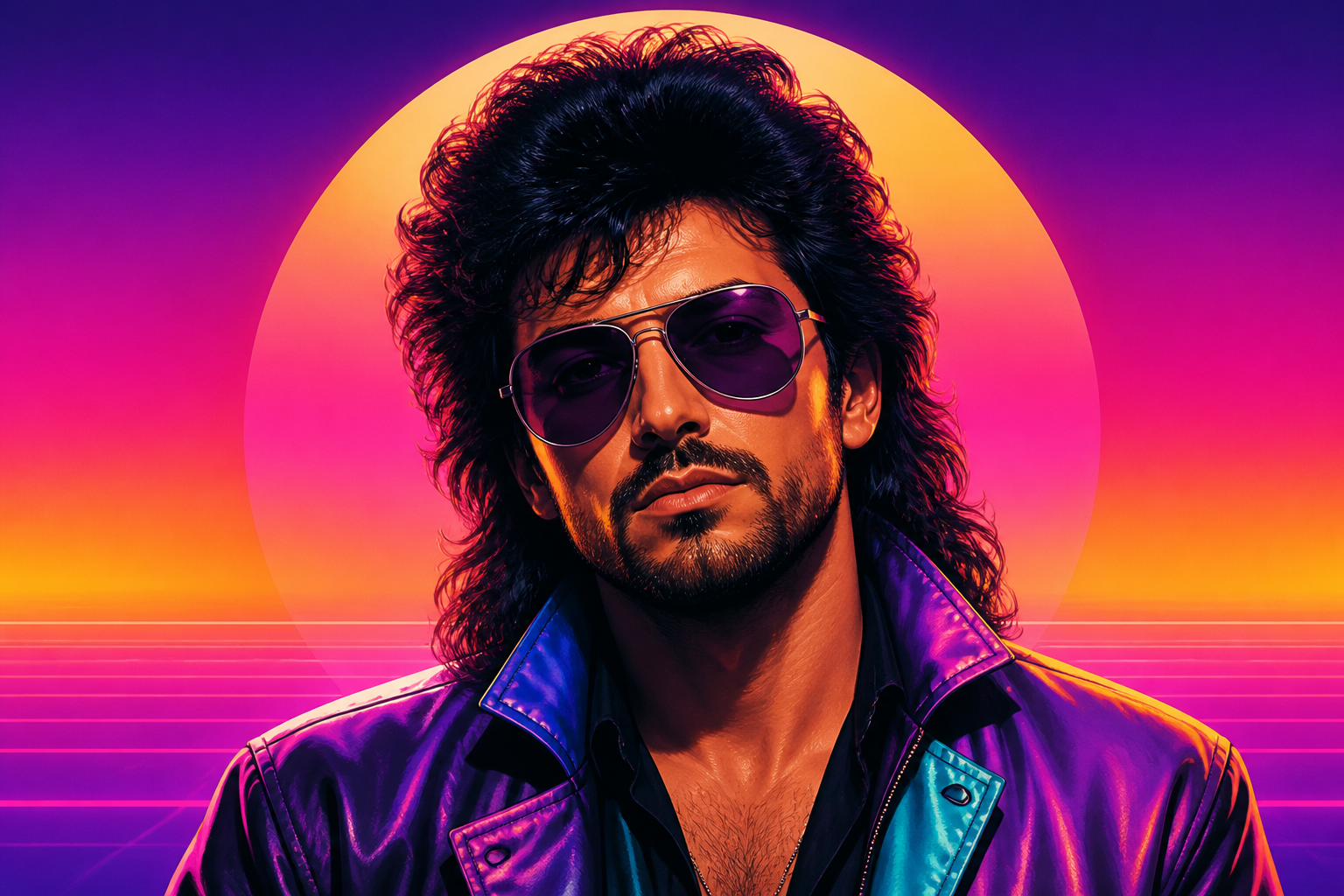 Retro synthwave avatar
