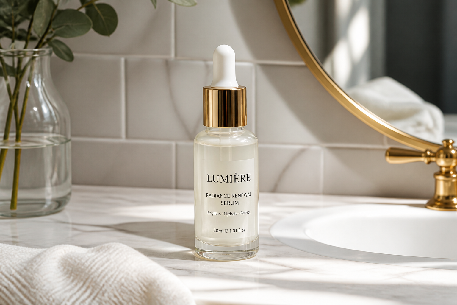 Skincare bottle isolated (before)