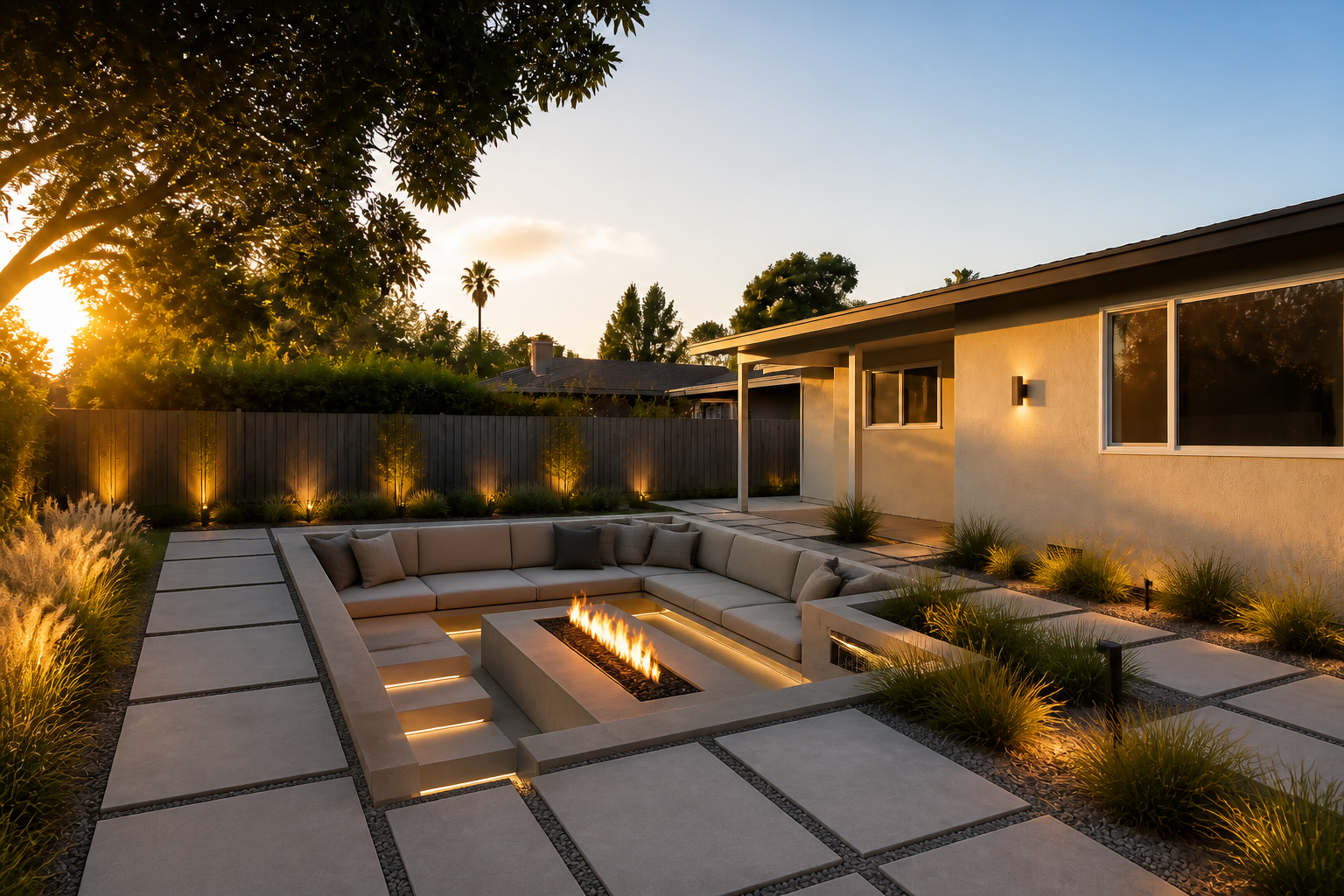 Modern entertaining yard (after)
