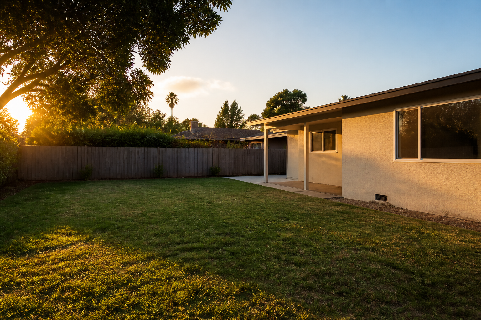 Modern entertaining yard (before)