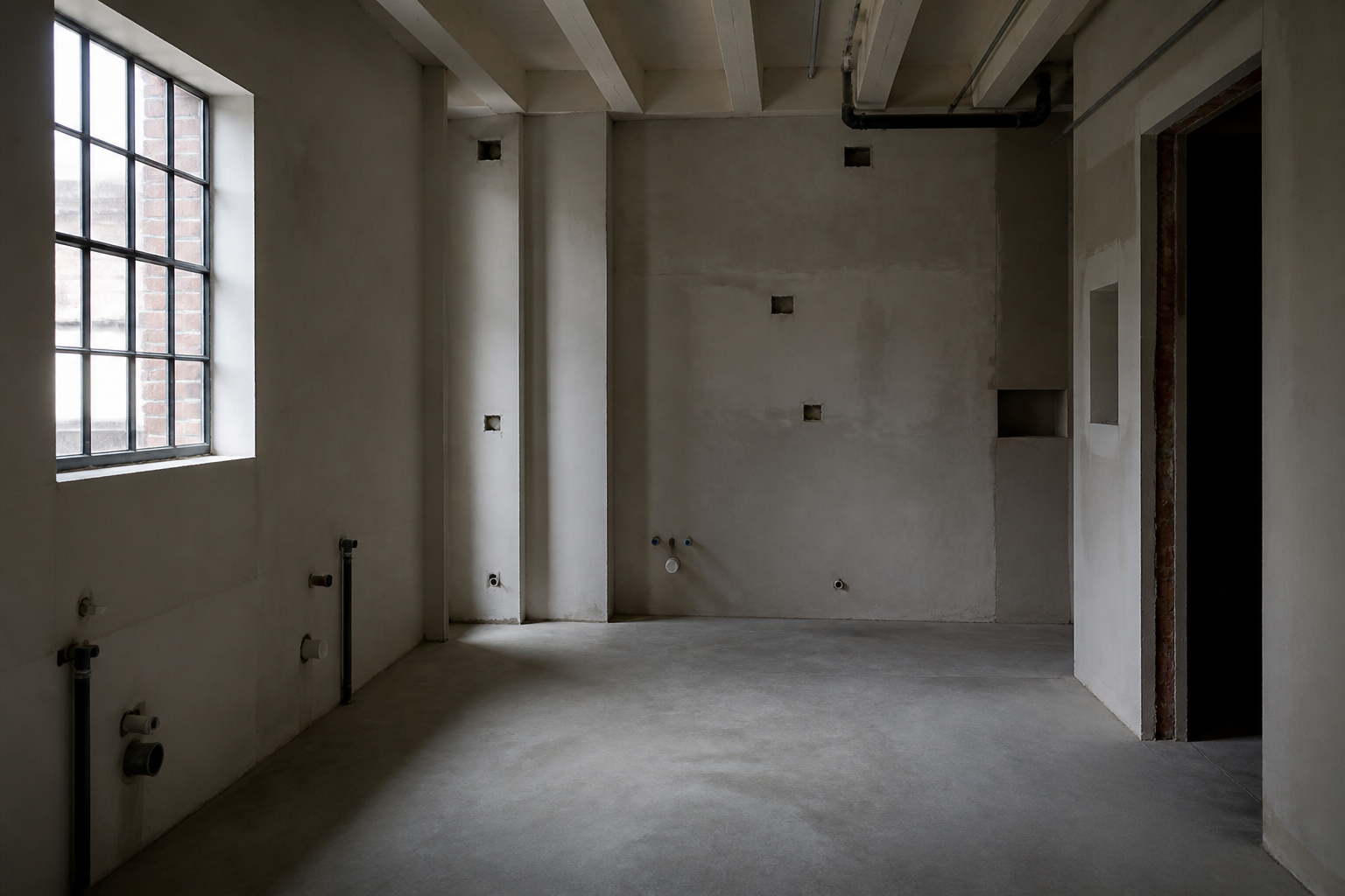 Industrial loft bathroom (before)